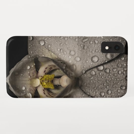 Elegante orchidee bloem zwart grijs Case-Mate iPhone case (Achterkant (horizontaal))