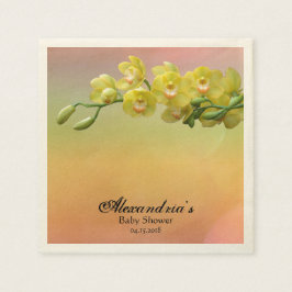 Elegante Orchidee Bloemen Custom Baby shower Servet