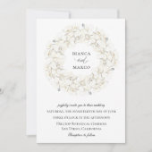 Elegante Orchidee Bloemen Krans Trouwen Kaart (Voorkant)