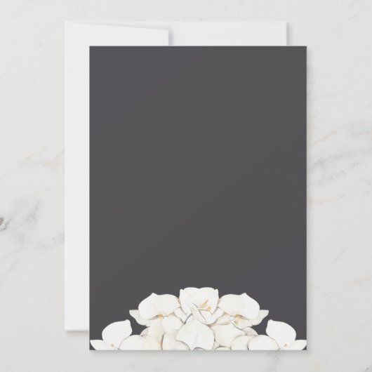 Elegante Orchidee Bloemen Krans Trouwen Kaart (Achterkant)