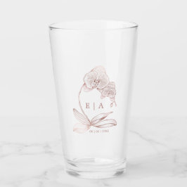 Elegante Orchidee Bloemen Monogram bruiloft Keepsa Glas