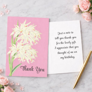 Elegante Orchidee Bloemige Bedankkaart Briefkaart