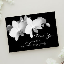 Elegante Orchidee Bloemige Sympathie Dankbetuiging Bedankkaart