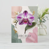 Elegante Orchidee botanische avond Kaart (Staand voorkant)