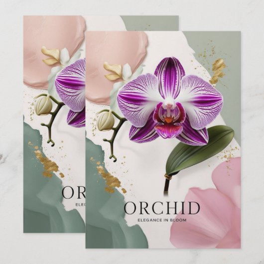 Elegante Orchidee botanische avond Kaart (Voorkant / Achterkant)