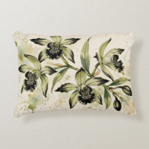 Elegante Orchidee Botanische Canvas Kunstprint Accent Kussen