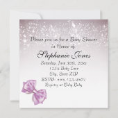 Elegante Orchidee Bow Sparkles Baby shower Kaart (Achterkant)