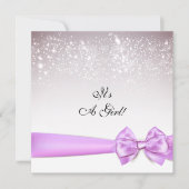 Elegante Orchidee Bow Sparkles Baby shower Kaart (Voorkant)