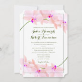 Elegante Orchidee bruiloft uitnodiging (Voorkant)