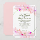 Elegante Orchidee bruiloft uitnodiging (Voorkant / Achterkant)