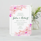 Elegante Orchidee Engagement Party Uitnodiging (Staand voorkant)