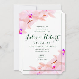 Elegante Orchidee Engagement Party Uitnodiging