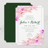 Elegante Orchidee Engagement Party Uitnodiging (Voorkant / Achterkant)