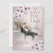 Elegante Orchidee Huwelijk Save the Date (Voorkant)