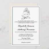 Elegante Orchidee Monogram Formele Huwelijksuitnod Kaart (Voorkant / Achterkant)