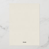 Elegante Orchidee Monogram Gold Folie Formele brui Uitnodiging (Achterkant)