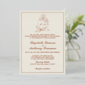 Elegante Orchidee Monogram Goud Folie Formeel Huwe Uitnodiging (Staand Voorkant)