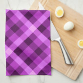 Elegante orchidee Paarse geruite keukenhanddoek (Quarter Fold)