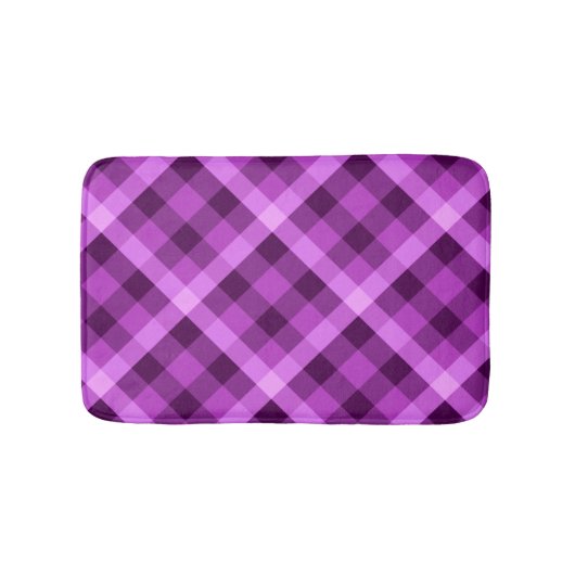 Elegante orchidee Paarse geruite kleine badmat (Voorkant)