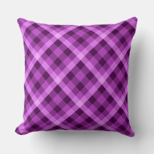 Elegante Orchidee Paarse Plaid Groot Sierkussen