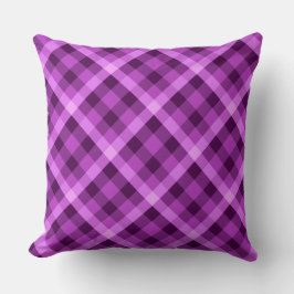 Elegante Orchidee Paarse Plaid Groot Sierkussen