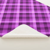 Elegante Orchidee Paarse Plaid Grote Sherpa Deken (3/4)
