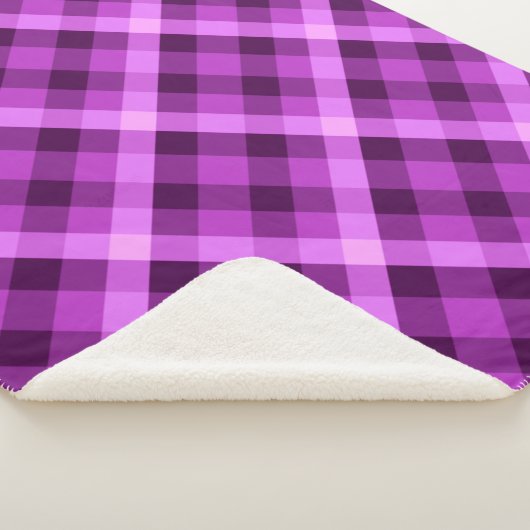 Elegante Orchidee Paarse Plaid Medium Sherpa Deken (3/4)