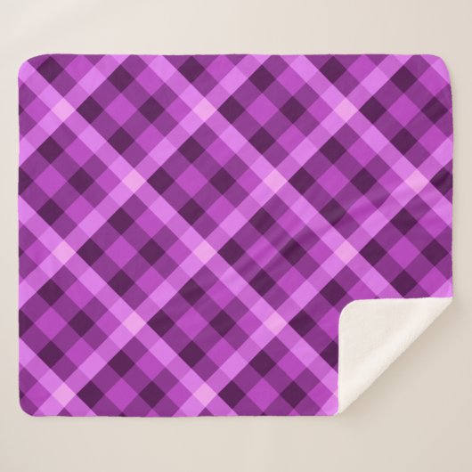 Elegante Orchidee Paarse Plaid Medium Sherpa Deken (Voorkant (horizontaal))