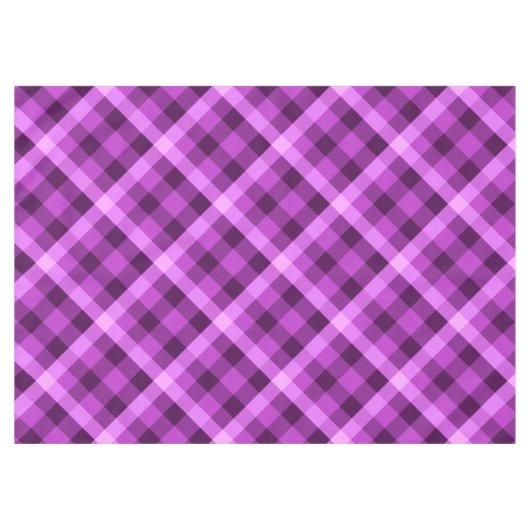 Elegante Orchidee Paarse Plaid Medium Tafelkleed (Voorkant (Horizontaal))