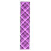 Elegante Orchidee Paarse Plaid Medium Tafelloper (Voorkant)