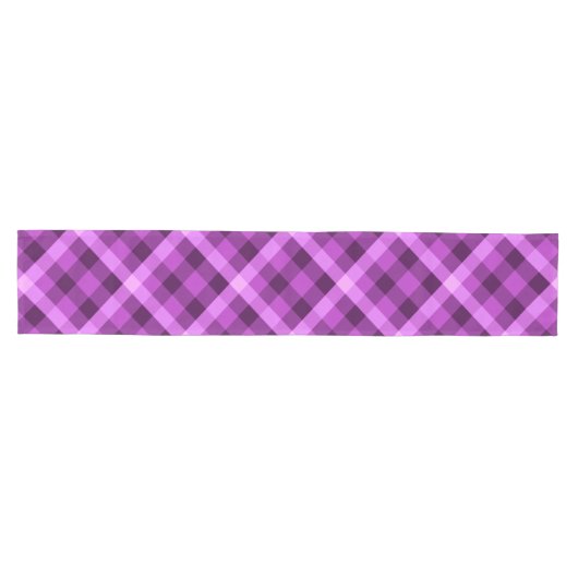 Elegante Orchidee Paarse Plaid Medium Tafelloper (Horizontaal)