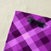 Elegante Orchidee Paarse Plaid Strandlaken (In situ)