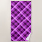 Elegante Orchidee Paarse Plaid Strandlaken (Voorkant)