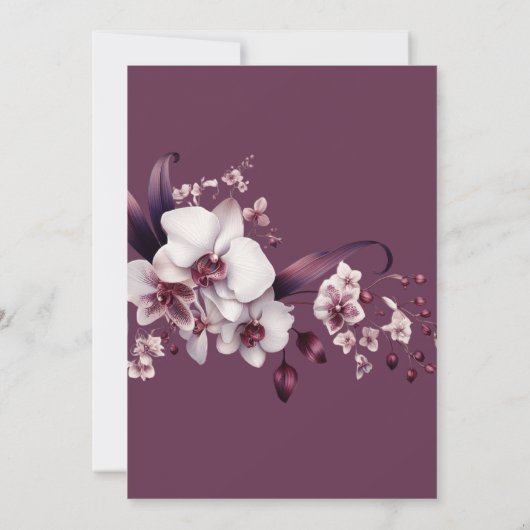 Elegante orchidee proefhuwelijksdiner  kaart (Achterkant)