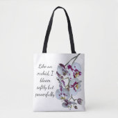 Elegante Orchidee & Quote Canvas tas (Voorkant)