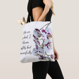Elegante Orchidee & Quote Canvas tas