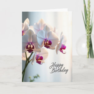Elegante Orchidee Verjaardagskaart Kaart