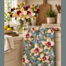 Elegante Orchideeën Bloem Theedoek | Cottage Keuke