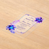 Elegante Orchideeën Bruiloft Acryl Uitnodigingen (Laagn)