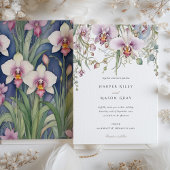 Elegante orchideeën bruiloft delicate pastelbloeme kaart