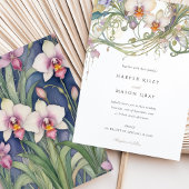 Elegante orchideeën bruiloft delicate pastelbloeme kaart