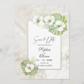 Elegante Orchideeën Floral Wedding Save the Date (Voorkant / Achterkant)