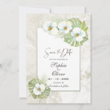 Elegante Orchideeën Floral Wedding Save the Date