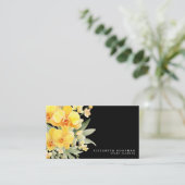 Elegante Orchideeën Gele en Zwarte Visitekaartjes (Staand voorkant)