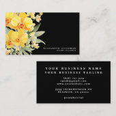 Elegante Orchideeën Gele en Zwarte Visitekaartjes (Voorkant / Achterkant)