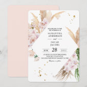 Elegante Orchideeën & Pampas Schoonheid Kader  Kaart (Voorkant / Achterkant)