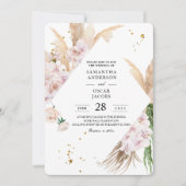 Elegante Orchideeën & Pampas Schoonheid Kader  Kaart (Voorkant)