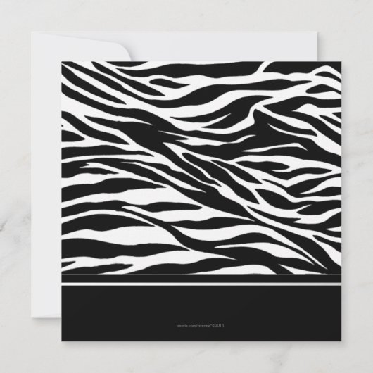 Elegante orchideeën zebra print bruiloft uitnodigi kaart (Achterkant)