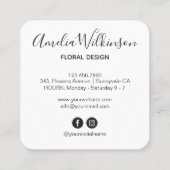 Elegante orchideeën zwart & wit bloemendelicate ch vierkante visitekaartje (Achterkant)