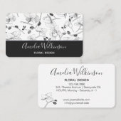 Elegante orchideeën zwart & wit bloemendelicate ch visitekaartje (Voorkant / Achterkant)